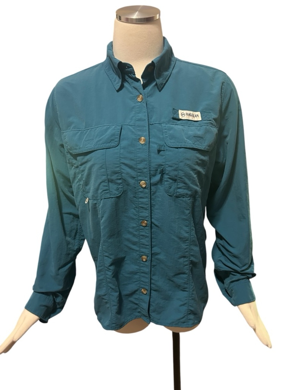 Magellan Outdoors Teal and White Fish Gear Label Patch